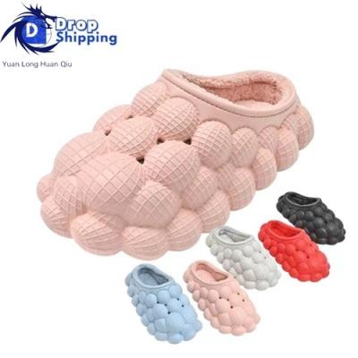 China Cushioning Wholesale 35-46 Lychee Bubble Slippers Rhinestone Link Dye Bubble Slippers Slipper for sale