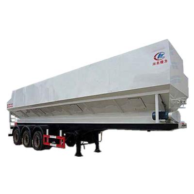China 11meters long tri-axle Hydraulic system livestock Chicken duck goose feed bulk transport semi-hanging semi trailer for sale