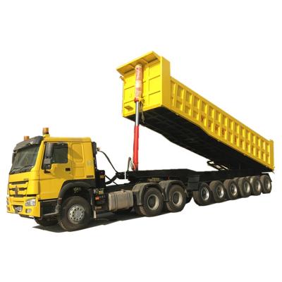 China 24units tyres 6units axles 100tons heavy loading tipper truck trailer with tractor for sale for sale