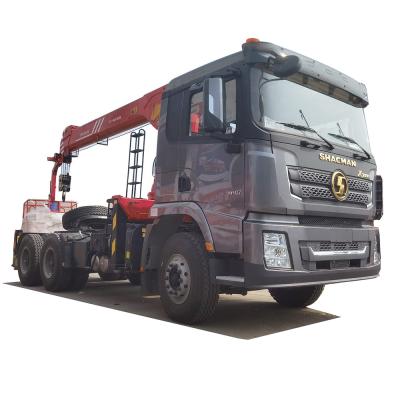 China Shacman 6X4 10 Tons Truck Head With Crane Tractor Mounted Crane for sale