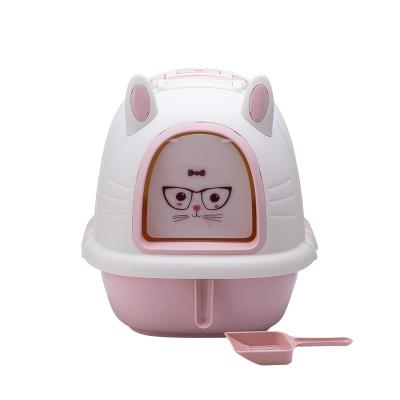 China Amazon Sustainable Hot Sale Ensure Factory Direct Sales Professional Green House Encased Cat Litter Box For Cat for sale