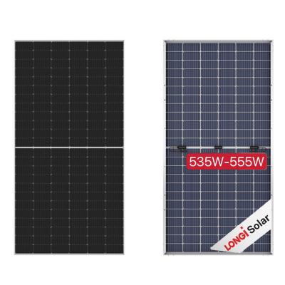 China LONGi Solar PV Module Bifacial Solar Panel Cells 550W 545W 540W 535w 555w Bifacial Solar Panel Price 182mmx182mm for sale