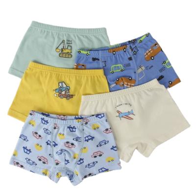 China Color Fade Proof 5 Colors 3-12 Years Boys Cute Cartoon Cotton Printing Children Briefs Underwear for sale