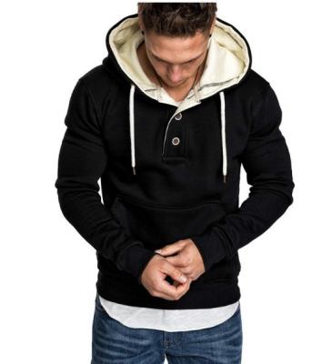 China Spring and Autumn New Fashion Neckline Fastener Decoration Fleece Hooded Men's Sustainable Sweater for sale