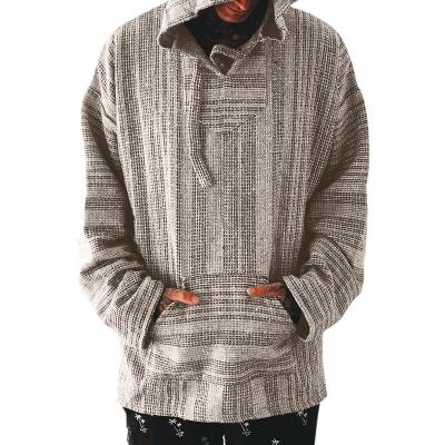 China European and American Men's Vintage Stripe Sweater Hooded Fashion Sustainable Casual Jacket for sale