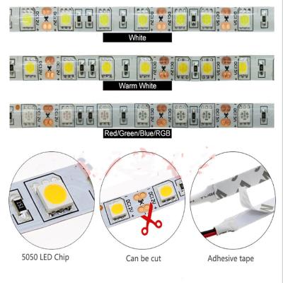 China HOTEL 5M LED Strip Light 5050 SMD 54led 12V Waterproof Flexible DC IP44 LED Strip For Home Decoration for sale