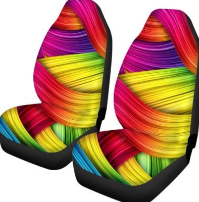 China Guaranteed quality entry luxury 3d printing custom printed creative stripes tie dye car seat covers for universal for sale