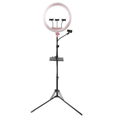 Cina Prezzo franco fabbrica 54 a 21 pollici cm LED Ring Light 3000-6000K Dimmable con un supporto di 3 telefoni per video illuminazione di fotografia dello studio in vendita