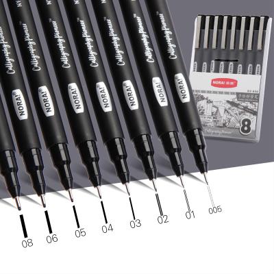 China Wholesales Fine Line 8 Size Micron Needle Black Needle Marker NY-859 Art Pen For Office Sketching Drawing for sale