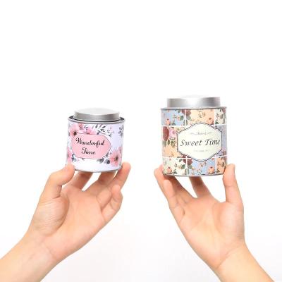 China Custom Floral Herb Tin Canister Tea/Coffee/Coffee Tin Can Round Tea Tin Packaging for sale