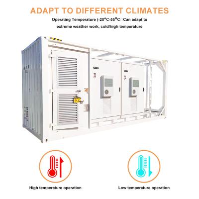 Chine 500kW 1MW batterie au lithium ESS Système de batterie à énergie solaire Récipient 1 MWh 2 MWh Pour le commerce à vendre