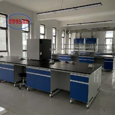 China Custom Lab Equipments Applied Range White Chemistry Lab Benches with Storage Hong Kong for sale