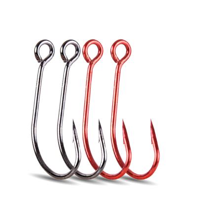 China 50pcs Fishing Crank Hook Hook Leg Long Fishing Tackle Big Eye Fishing Hooks Single Hooks Accessories High Carbon Steel Barbed Carp for sale