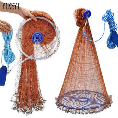 China Multifilament American Strong Braided Cast Fishing Net Aluminum Hand Rope Cast Net Style Ring or Ring Cast Network Blue for sale