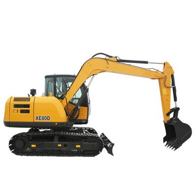 China Construction Material Shops China 8 Ton Crawler Excavator XE80D Earthmoving Machinery With One Year Warranty On Sale for sale
