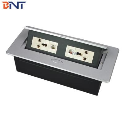 China Rectangular Conference Hidden Desk Pop Up Sockets with Bottom Connection Cables for sale