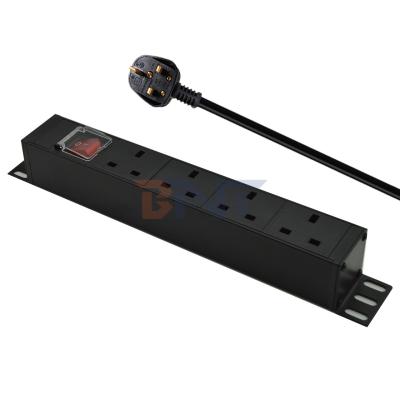 China PDU 4-port Outlets SPD Surge Protector Power Strip Extension Socket 3250W with On/off Switch and Power Cable for sale