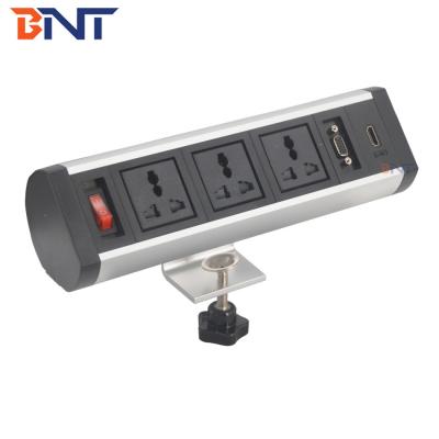 China office power clamp-on desk edge socket /desktop clamp-on ac power outlet for sale