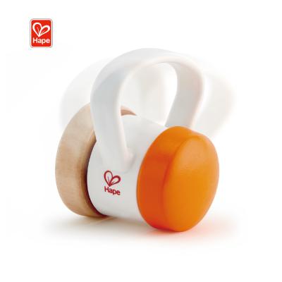 China Ce Wooden Newborn Baby Hape Free Samples Baby Hand Bell Toy Rattles Sound Grasp Toy for sale