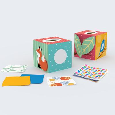 China Montessori Cloth Toys Educational Toy Tissue Baby Learning Color Cloth Spinning Wooden Box Storage Room Magic Garden For for sale