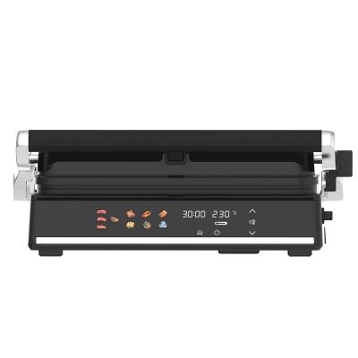 China Electric Digital Contact BBQ Smokeless Grill Home Cooking Appliance Detachable 6 Slice Panini Maker With Probe Detect for sale