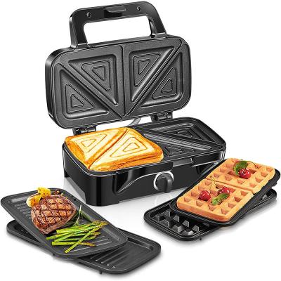 China 2 Slice Deep Xxl Grill Sandwich Maker Adjustable Temperature Control Detachable Electric Power Source Ptfe Household Use for sale
