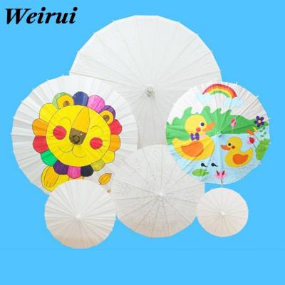 China White Umbrella Paper Umbrella For Kids Children Painting Graffiti Toys DIY Creative Handmade Materials for sale