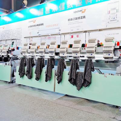 China Yonthin Automatic High Speed Commercial Computerized 12 Needle Multi Heads Flat Apparel Embroidery Machines For Home Sale Price for sale