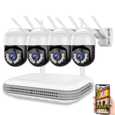 China PAN-TILT 8CH 1080P Human Path PTZ WIFI IP Auto Security Camera Set CCTV System Intercom P2P Wireless Video Surveillance NVR Kit for sale