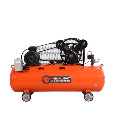 China High Efficiency 380V 2*80mm/90mm Three Phase Huge Cylinder Motor Air Compressor Industrial Air Pumps Belt Air Compressor for sale