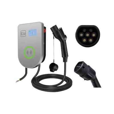 China AC Home Charging 3.5 Inch LCD Touch Screen Ac Ev Charger Station Ev Fast Charger Portable Ev Charger CE Certificated 7KW for sale