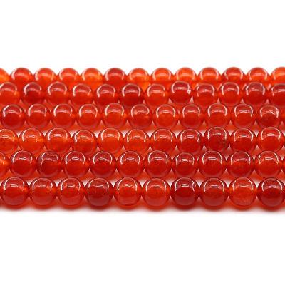 China For Jewelry Making Wholesale 4/6/8/10mm Agate Red Chalcedony Loose Gemstone Set Natural Stone Beads For Jewelry Making Sets for sale