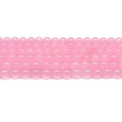 China For Jewelry Making Wholesale 4/6/8/10mm Powder Pink Round Crystal Jade Bead Bracelet Loose Gemstone Set Natural Stone Beads For Jewelry Making Sets for sale
