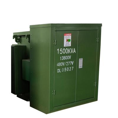China Power Distribution System 1250kva 2500kva Protection Mounted Transformer 13800v To 415v For Mining Aluminum Coil With U L Certificate for sale