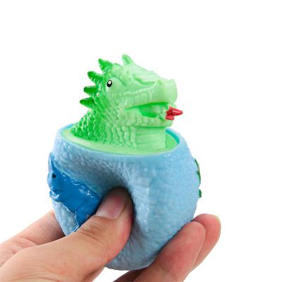 China Hot Selling PVC Animal Toy Kawaii Mini Dinosaur Cup Stress Relief Squeeze Toy Hot Sale for sale