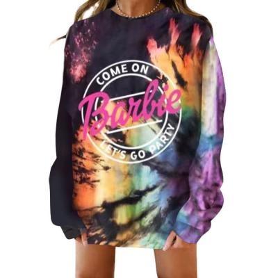 China Factory direct sales breathable new men's and women's loose casual round neck 3D long-sleeved sweater tie-dye print top tie d for sale