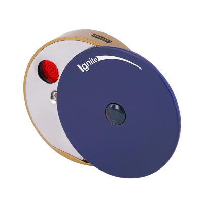 China Modern Customized New Type Round Blue Usb Lighter for sale