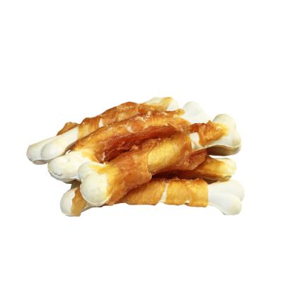 China Sustainable Hot Sale Wholesale Chicken Wrapped Bone Dog Treats for sale
