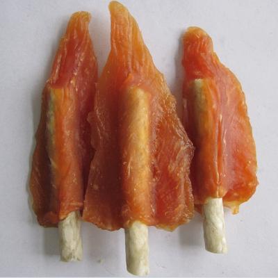China Viable Chicken Insert Cowhide Stick Dog Food Snacks Dog Chews for sale