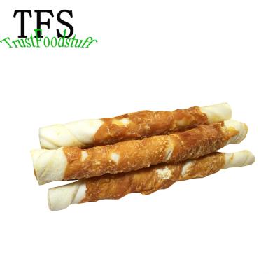 China Sustainable High Quality Dog Rawhide Chicken Wraps Large Rawhide Donuts Dog Food for sale
