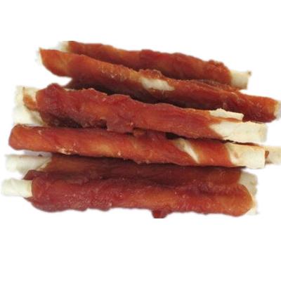 China Sustainable High Quality Dog Treat Duck Wrap Rawhide Sticks For Dog Food Product for sale