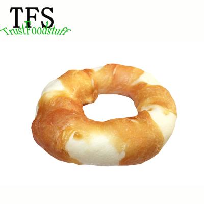 China Chicken Wrap Rawhide Circle Pet Food Viable Dried Dog Snacks for sale