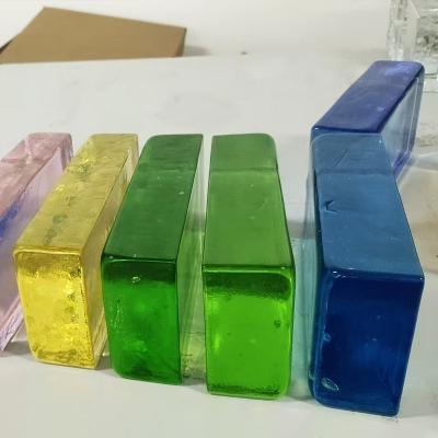 China Art glass wall colorful hollow glass tile background partition wall translucent opaque bar entrance wall crystal tiles for sale