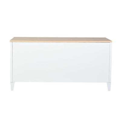China Modern Home Furniture 3 Door Metal Showcase TV Wall Stands Corner Storage Sideboard Knock Down Structure Side Storage Cabinet for sale