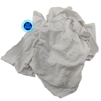 China Super Absorbency Cotton Rags Kg White Elastic Knitting T-shirt Rags Recycled Cotton Cloth Cleaning Wiping Used Rags for sale