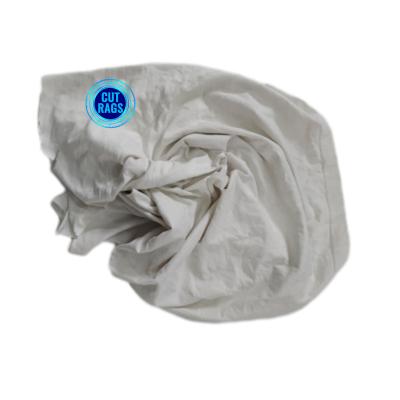 China IMPA 232906 White printed T-shirt cotton rags with Logo Wiping Rag 100% Cotton Industrial cleaning cloth Recycled Cotton for sale