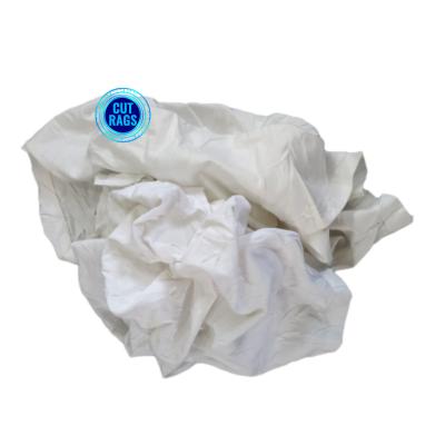 China Free Sample Trapo Industrial De Camiseta Color Blanco 25 Kg Mix White Calico Cotton Rags Waste T Shirt Wiping Rags for sale