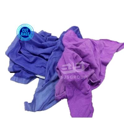 China Assorted Color Terry Clothing Rags Industrial Textile Waste Cotton Wiping Cloth T Shirt Rags for sale