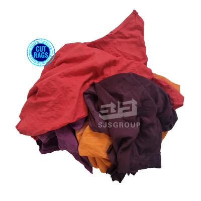 China Dark Color Mixed Cotton Cloth Scraps Industrial Cleaning Rags 100% Cotton Wiping Rags for sale