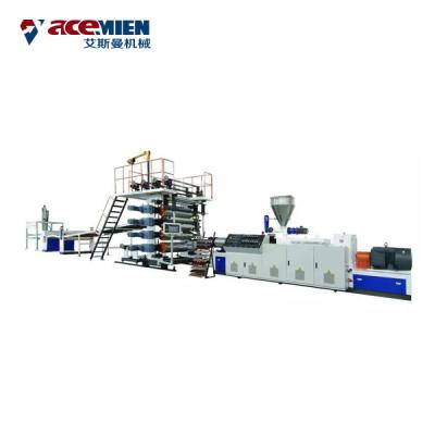 中国 プラスチック ポリ塩化ビニールの床板機械生産ラインSPC RVPの堅いビニールの板のかちりと言う音のフロアーリング 販売のため